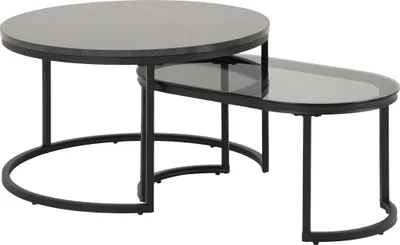 Produktbild von Satz von 2 Couchtischen Spiro - schwarz/grau
