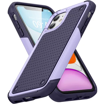 Obrázek produktu pro Pouzdro pro iPhone 11, vojenská kvalita, nárazuvzdorné hybridní 2v1 tvrdý PC a měkký TPU pouzdro Fialová modré