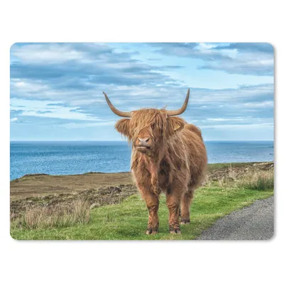 Produktbild von MuchoWow® Mauspad Mousepad Schottischer Highlander - Wasser - Hörner 23x19 cm - Mousepads - Maus Mat - Pad - Mausunterlage - Schreibtischunterlage - Mauspad