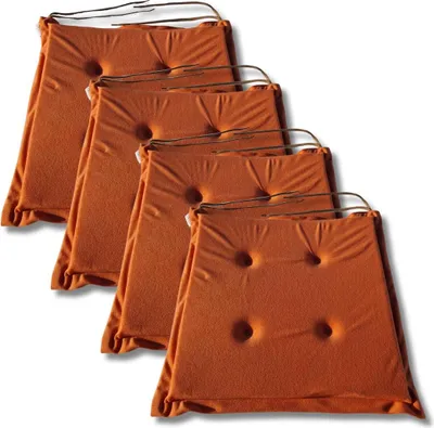 Zdjęcie produktu dla Komplet 4 poduszek na krzesła 40x40x3 cm miękkie ozdobne 1333