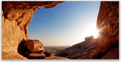 Produktbild von Glasbilder 120x60 Wandbild Druck auf Glas Felsen Sonne Landschaft
