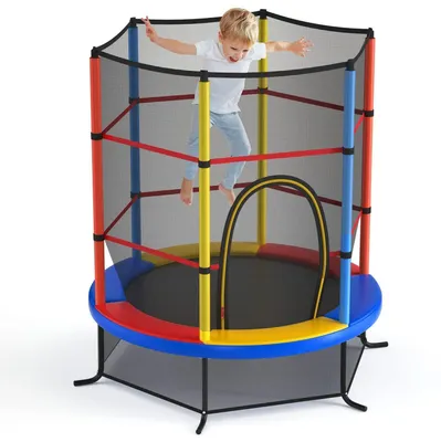 Produktbild von Gartentrampolin Ø165 cm mit Sicherheitsnetz & Randabdeckung Bunt