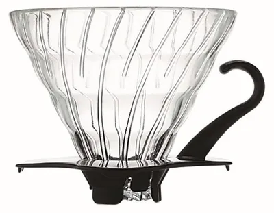 Produktbild von Hario V60 Kaffeefilterhalter Glas Größe 02 1-4 Tassen mit Kunststoffgriff