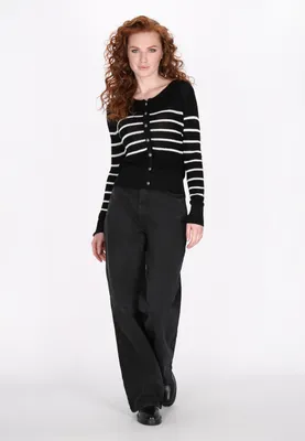 Image de Pull pour femmes SAPORTA - noir et blanc cassé, taille M/L
