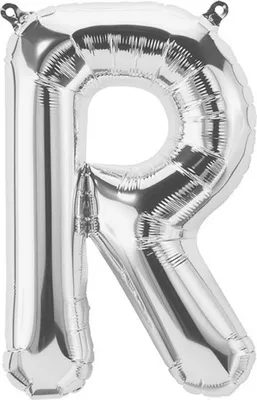 Produktbild von Folienballon Buchstabe R, silber, ca. 40 cm, für Luftbefüllung