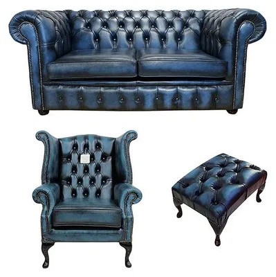Obrázok produktu pre Chesterfield, kožená sedačka, sedacie súpravy, kreslo Chesterfield, taburet, sedacia súprava