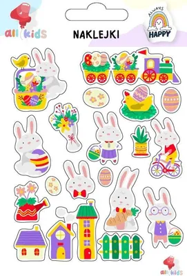Immagine prodotto di Adesivi per bambini: Coniglietti pasquali - All4Kids