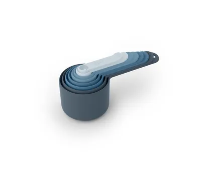 Produktbild von Joseph Joseph Nest Measure, Modell 98999, set de Messlöffel und Messbecher, Küchengebrauch, platzsparend de, metrische und imperiale Maße, stapelbare Ausführung, Farbe blau