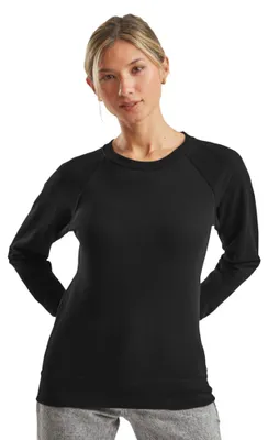 Produktbild von Fruit of the Loom - Sweatshirt Leicht für Damen Raglanärmel LT1389 (S) (Schwarz)