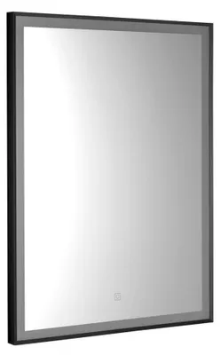 Produktbild von Aqualine CORNA Spiegel mit LED-Beleuchtung 60x80cm, Berührungssensor, dimmbar, Schwarz matt