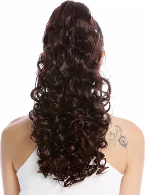 Produktbild von WIG ME UP Zopf Pferdeschwanz Voluminös Locken Mahagoni Braun 19AXL-V-2T33