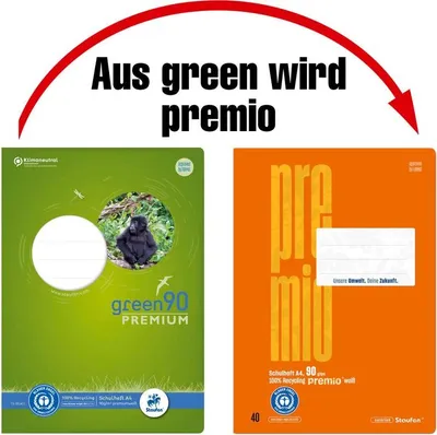 Immagine prodotto di Ursus Green 040782007 Heft - LIN7, A4, 16 Blatt, 90 g/qm, 7 mm kariert