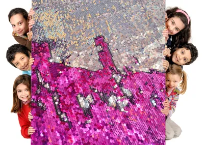 Image de Tissu pailleté tactile pour enfants, couleur violet et argent