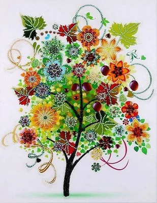 Produktbild von Diamantstickerei Herbstbaum 45x55 cm