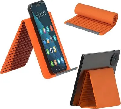 Produktbild von Smartphone-Ständer, Handyhalterung, frei verstellbar, mit rutschfester Oberfläche, für Schreibtisch und Reisen, geeignet für