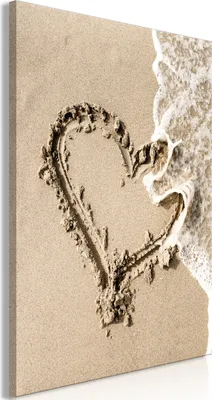 Produktbild von Italienischer Leinwand Leinwandbild - Wave of Love (1 Part) Vertical 40x60 cm Landschaften n-B-0072-b-a
