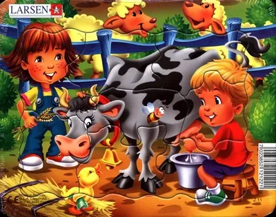 Produktbild von LARSEN Puzzle Auf dem Bauernhof mit Traktor 9 Teile