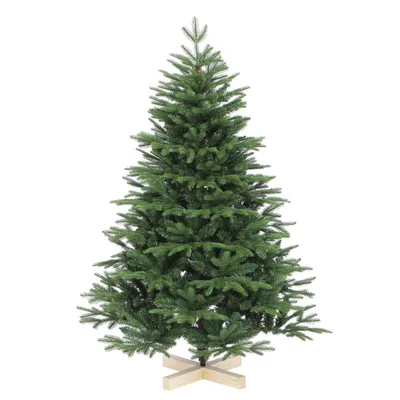 Produktbild von Salcar 120 cm Weihnachtsbaum Künstlich Tannenbaum Nordmanntanne mit Holzständer, mit 725 PE-Zweigen und 203 PVC-Zweigen