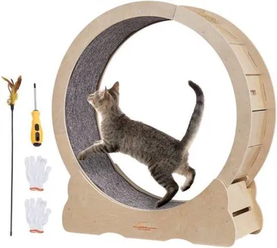 Produktbild von Famanu Katzenlaufrad 910x320x970mm - Geräuscharm, herausnehmbare Innenmatte