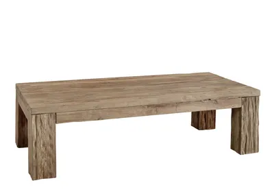 Image de MASSIVMOEBEL24 | Table basse 160x80 Teck brut Teck naturel BASSANO #106
