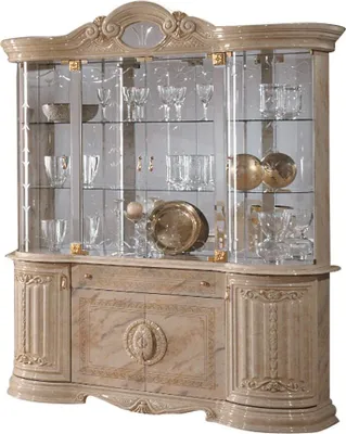 Produktbild von Barock Vitrine Bella 8-Türig in Beige Hochglanz