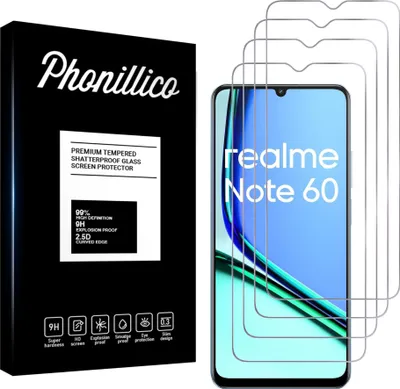 Obrázok produktu pre Tvrdené sklo pre Realme Note 60 [4 ks] Screen Protector Film Anti-scratch Glass Resistant Phonillico®