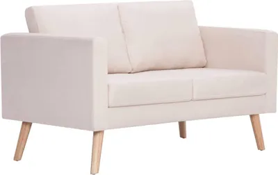 Obrázok produktu pre vidaXL 2-miestna pohovka Látka Cream White