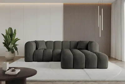 Produktbild von ALTDECOR Ecksofa in L-Form OLEA-L1 - 231x173x74 cm Schwarz - Corner Sofa Bett Eckcouch Couch Wohnlandschaft Cauchsofa