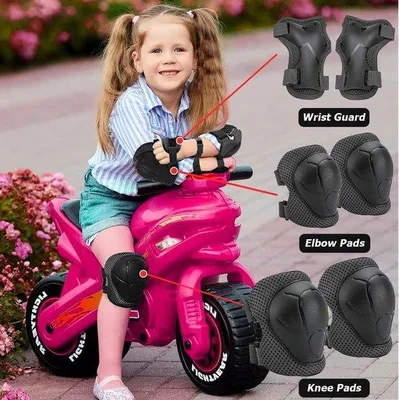 Image de Kit de protection pour enfants, coudières, genouillères (pour le skateboard, le roller, le vélo, le sport)