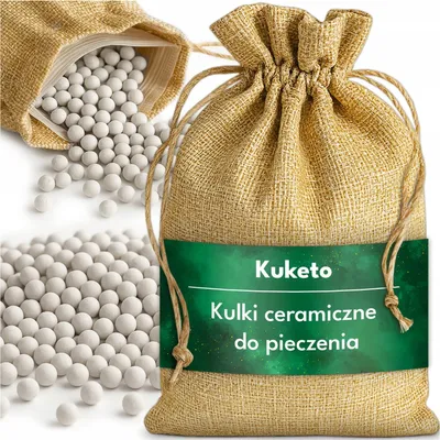 Zdjęcie produktu dla Kuketo | Ceramiczne kulki do pieczenia 700 G z torbą - kulki do pieczenia do tart i ciasta kruchego - odporne na ciepło, wielokrotnego użytku