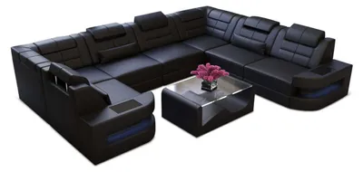 Produktbild von Mini Wohnlandschaft Como U-Form in Leder