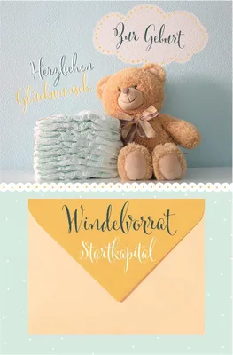 Produktbild von Geburt  Baby  Freudiges Ereignis  Geldkarte - Glückwunschkarte im