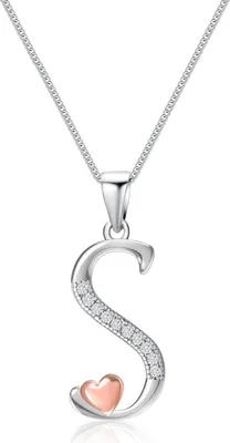 Immagine prodotto di Mesovor collana iniziale argento 925 zirconi gioielli regali madre sorella