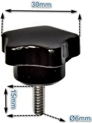 Produktbild von Sterngriff Sternschraube Sternmutter M5 M6 M8 M10 Kreuzgriff verschiedene Längen M6 x 15 mm