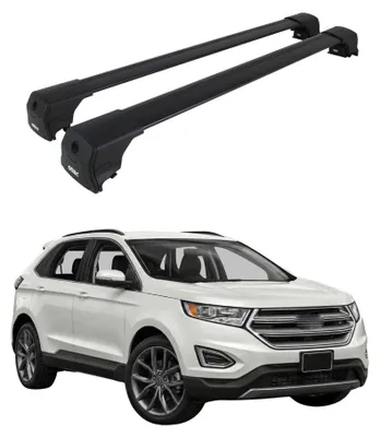 Produktbild von Dachträger Grundtäger für Ford Edge II 2015-2023 75kg Aluminium Schwarz 2 tlg