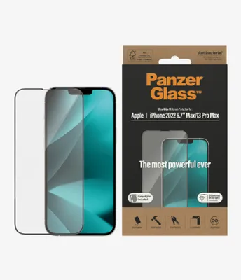 Produktbild von PanzerGlass ® Displayschutz iPhone 14 Plus | 13 Pro Max | Ultra-Wide Fit m. EasyAligne, Apple, Apple - iPhone 14 Plus, Apple - iPhone 13 Pro Max, Trockene Anwendung, Kratzresistent, Schockresistent, Transparent, 1 Stück(e)