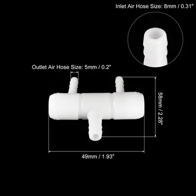 Produktbild von Luftverteiler fš¹r Aquarium, 2 Wege 49mm Verteiler Regelventile Ventilverteiler Splitter Luftpumpenzubeh?r fš¹r Tank - Wei?