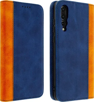 Image de Avizar, étui en simili cuir avec compartiments pour cartes, coque de protection pour Huawei P20 Pro, couleur bleu nuit