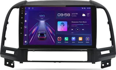 Zdjęcie produktu dla Dla Hyundai Santa Fe 2 2006-2012 9" Android12 Autoradio GPS Navi BT WiFi DAB 1+32G