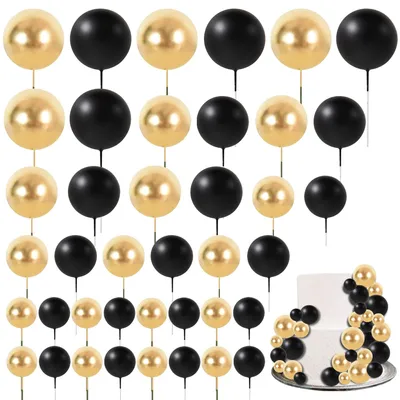 Productafbeelding van 40 stuks Bal-Taartopzetstukken, Inzetballen voor Taartdecoratie