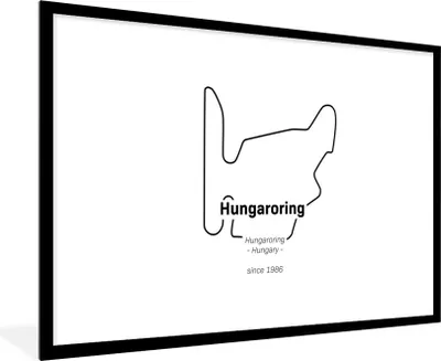 Produktbild von MuchoWow® Gerahmtes Poster Formel 1 - Ungarn - Rennstrecke 90x60 cm - Poster mit Schwarzem Bilderrahmen Wandposter Rahmen Foto Bilder - Wanddekoration - Fotos