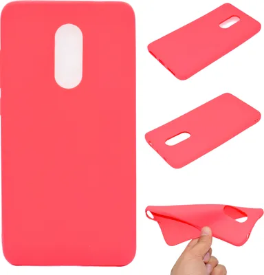 Produktbild von für XIAOMI Redmi NOTE 4X/NOTE 4 Lovely Candy Color Matte TPU Anti-Scratch rutschfeste Schutzhülle Zurück Fallrot