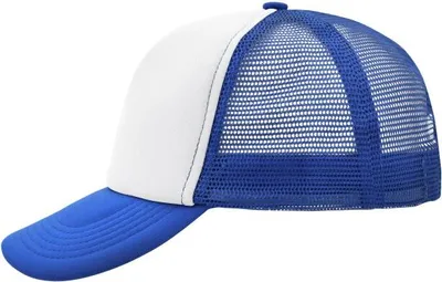 Produktbild von 5 Panel Polyester Mesh Cap white/royal, Gr. one size
