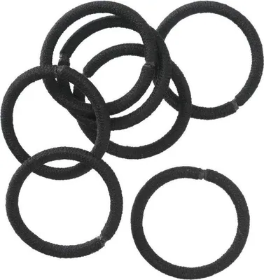 Obrázok produktu pre Jumada's - 20 kusov čiernych stúh do vlasov - Ø 5 cm / 2 mm.