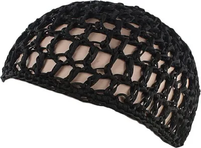 Produktbild von INF Handgefertigte Häkelnetzhaube, Polyester, 2er-Set, für Haarpflege und Schlaf Schwarz