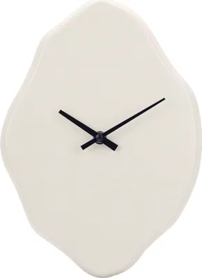 Produktbild von SensaHome Wanduhr Osaka – Minimalistische Uhr im Japandi-Stil – organische asymmetrische Form – Betonoptik – Ø30 cm – Weiß