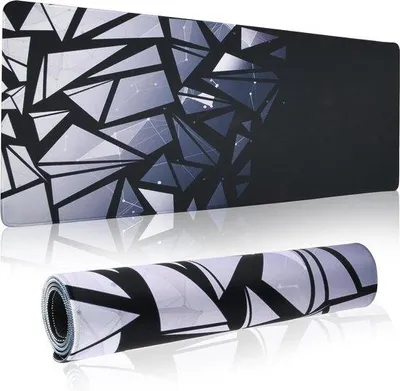 Obrázek produktu pro Velká herní podložka pod myš XXL z gumy, černá, protiskluzová, 900 x 400 mm
