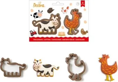Produktbild von Ausstechformen Kuh und Huhn aus Kunststoff, 2er Set