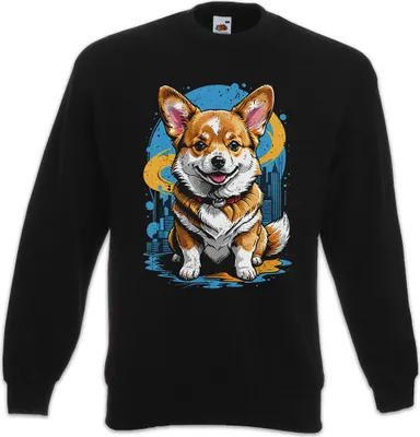 Produktbild von Urban Backwoods Sweet Corgi Art, Sweatshirt, Farbe: Schwarz, Größe: 4XL