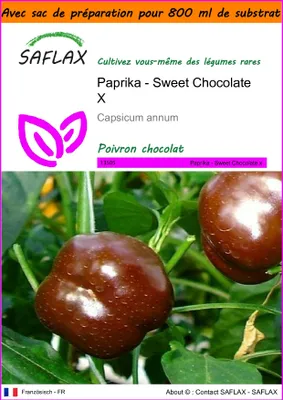 Image de SAFLAX Garden in the bag - Paprika - Sweet Chocolate X - 10 graines - Capsicum